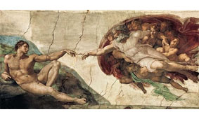 Cuadro canvas michelangelo la creazione di adamo