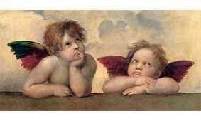 Cuadro canvas raffaello angeli madonna sistina