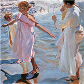 Cuadro canvas sorolla la hora del baño