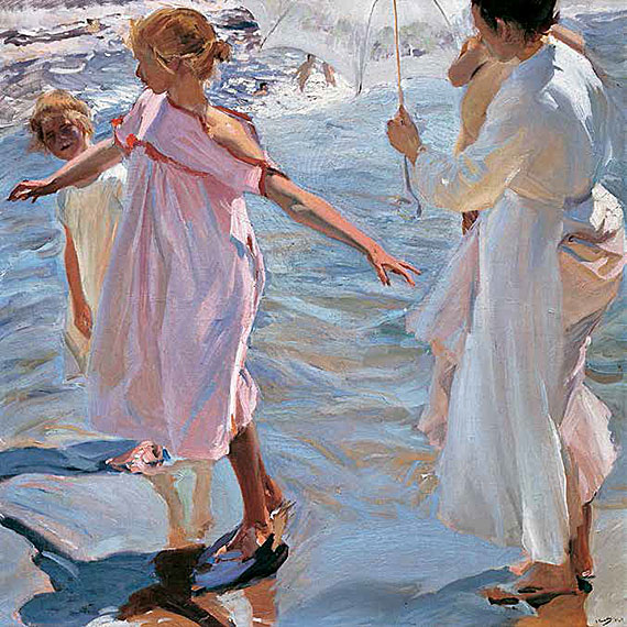 Cuadro canvas sorolla la hora del baño