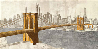 Cuadro canvas gilded brooklyn bridge