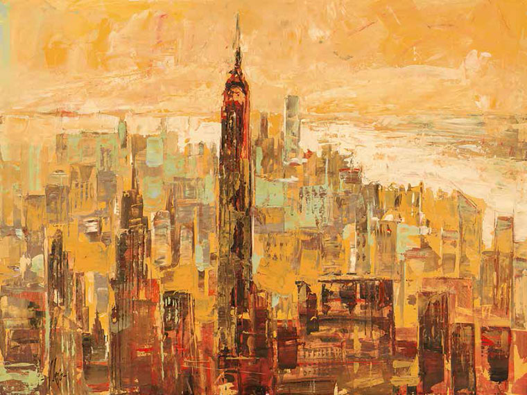 Cuadro canvas tramonto su manhatta