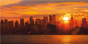 Cuadro canvas sunset over manhattan