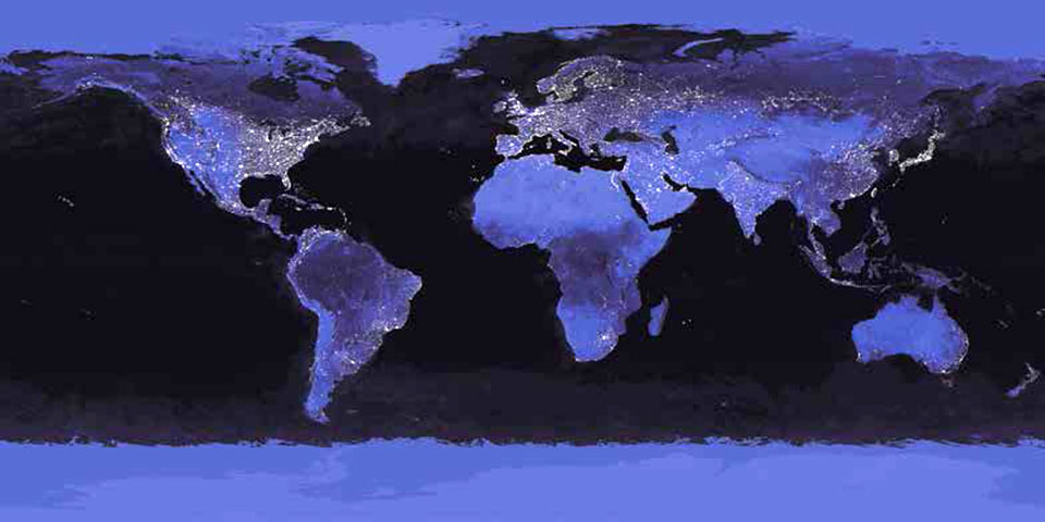 Cuadro canvas nasa earth at night