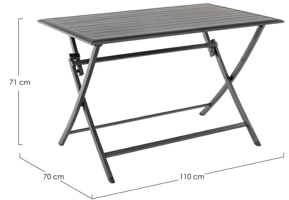 Mesa plegable negra terraza Elin