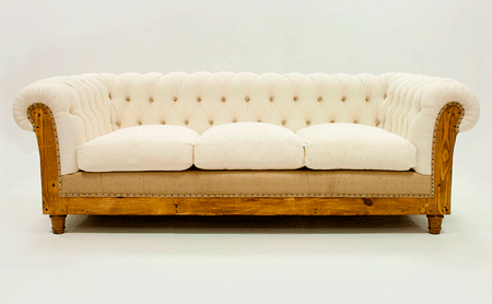 Muebles. Sofá de 3 plazas vintage Chesterfield