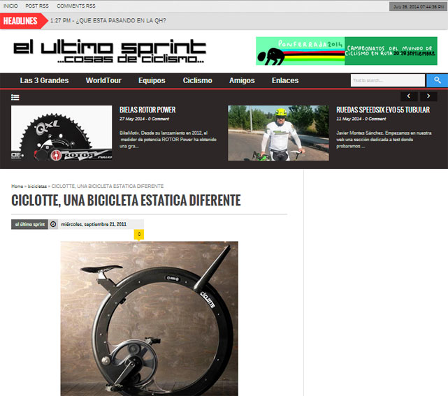 Una bicicleta estatica diferente con Portobello en ultimosprint.com