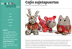 Cojín sujetapuertas con Portobello en enpatchwork.com