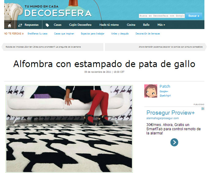 Alfombra con estampado de pata de gallo en Portobello en 