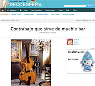 Contrabajo que sirve de mueble bar con Portobello en 