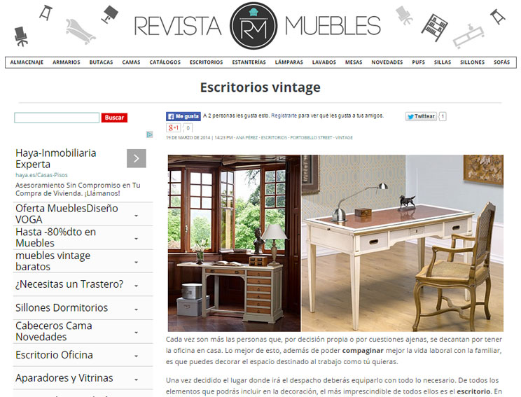 Escritorios vintage con Portobello