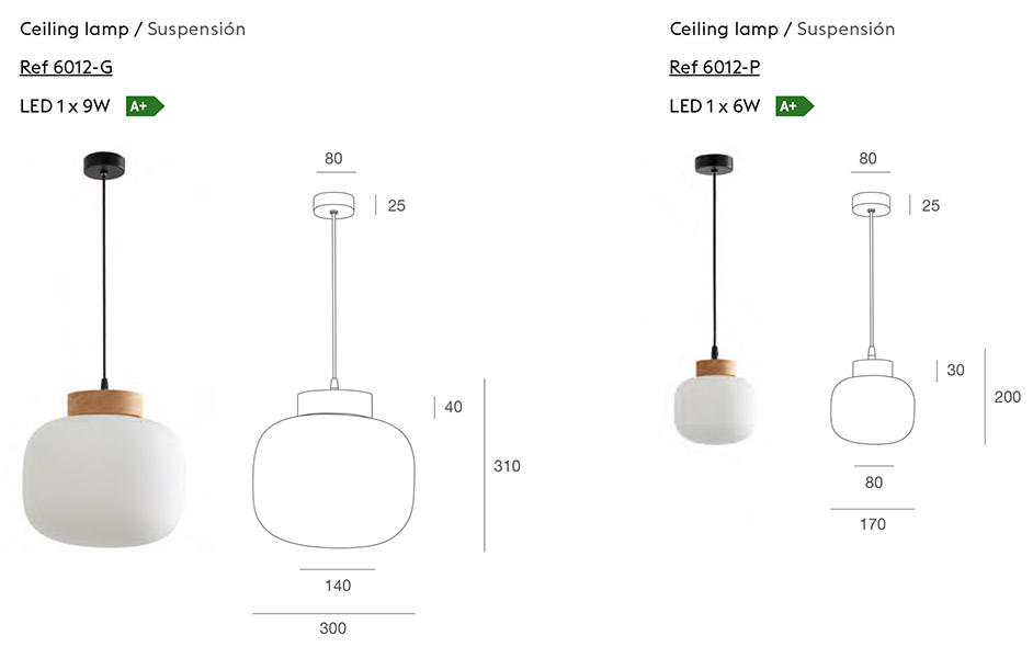 Lámpara de techo madera Bulbo