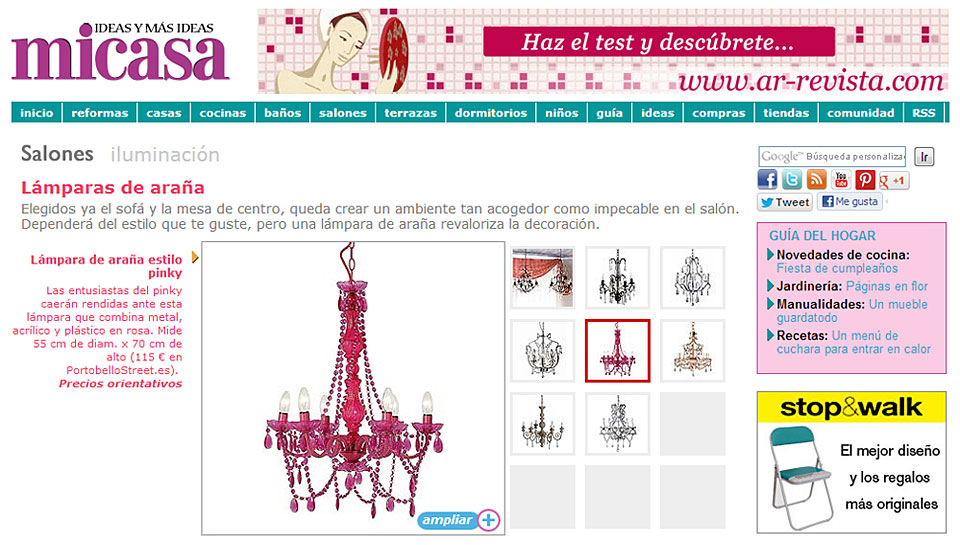 Lamparas de araña en micasa.com