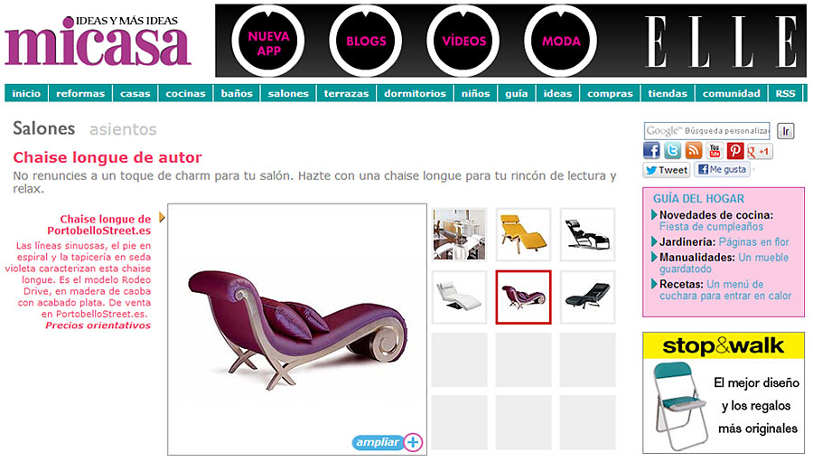 Chaise longue de autor en micasarevista.com