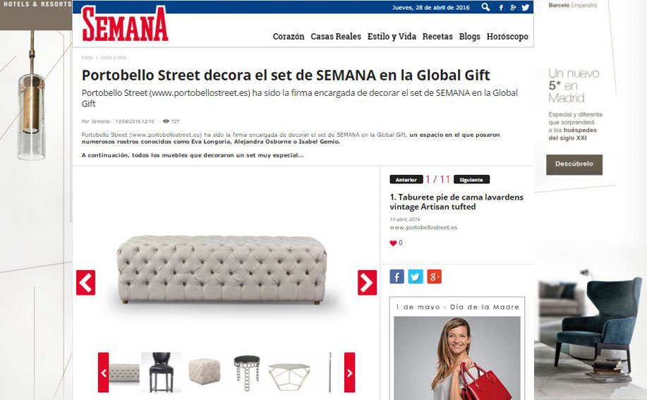 Portobello decora el set de Semana en la Global Gift