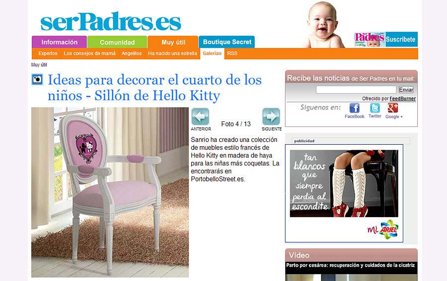 Ideas para decorar el cuarto de los niños - Sillón de Hello Kitty