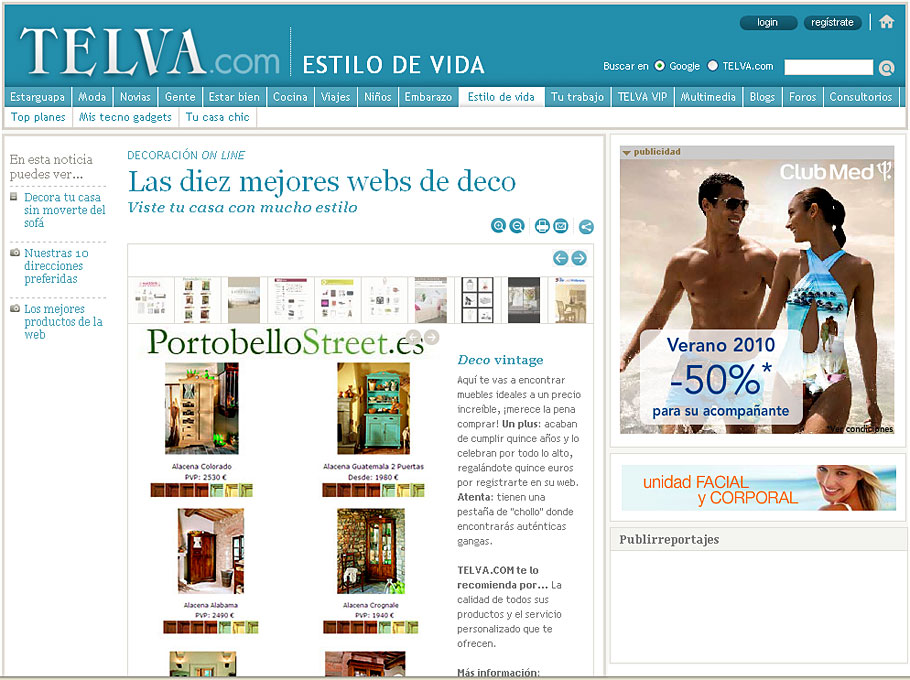 PortobelloStreet.es entre las 10 MEJORES PÁGINAS WEBS de DECORACIÓN