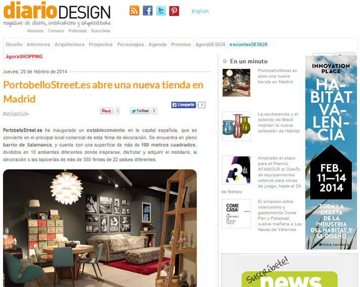 Tienda nueva de PortobelloStreet en diariodesign.com