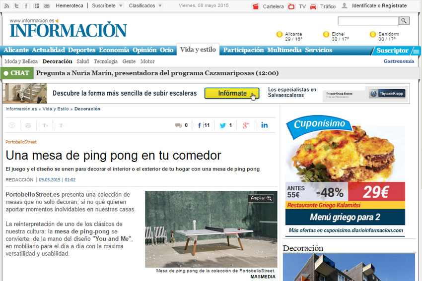 Una mesa de ping pong en tu comedor con Portobello