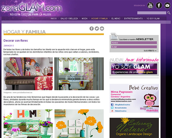 Decora con Flores con Portobello en zonaglam.com